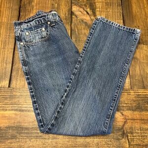 LL Bean Standard Fit Men Jeans Blue Denim 100% Cotton Size 33x29, vintage faded